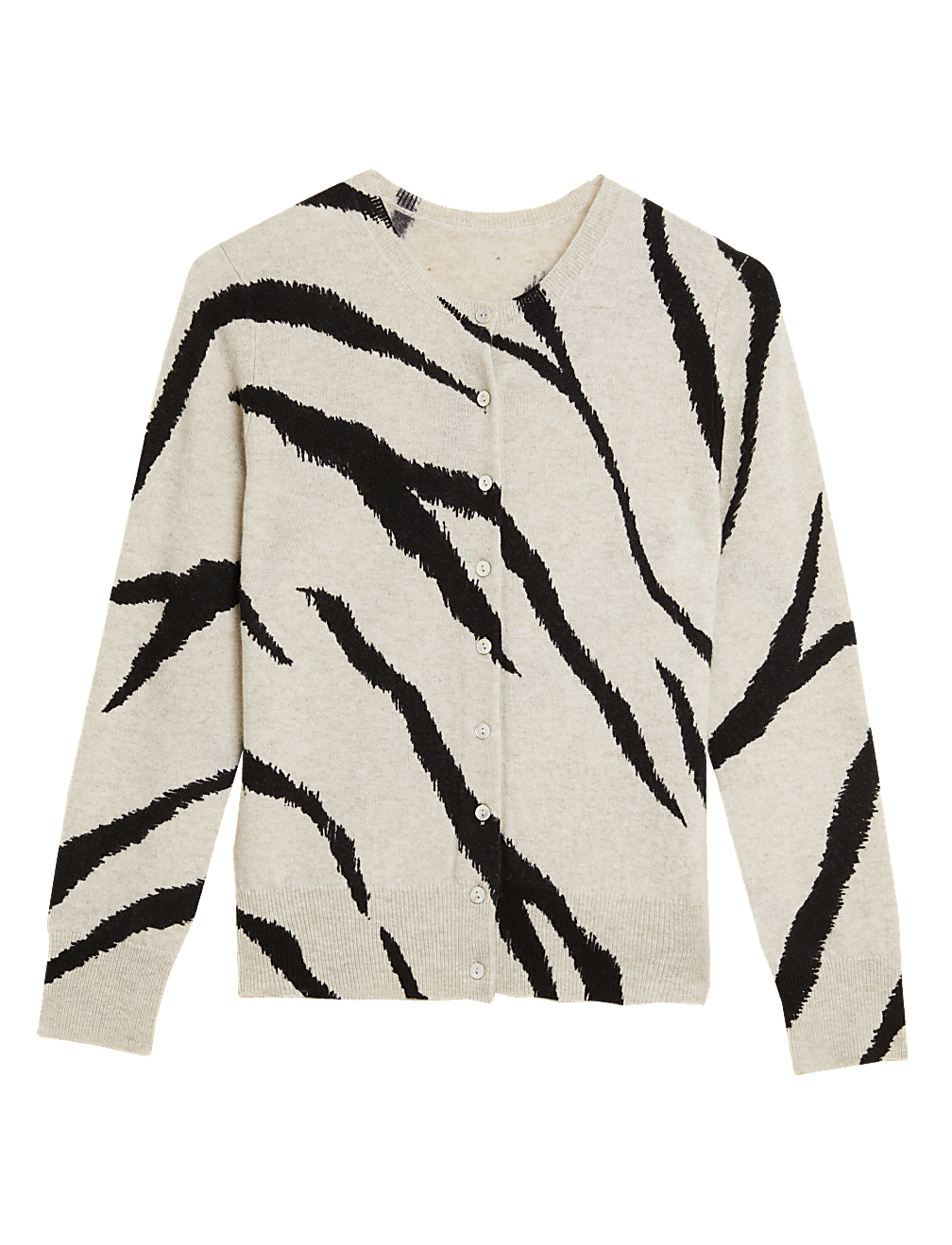 Pure Cashmere Animal Print Cardigan