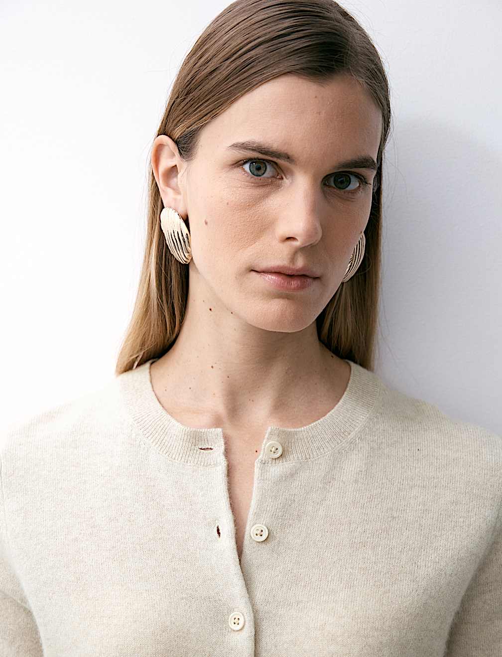 Pure Cashmere Crew Neck Relaxed Cardigan
