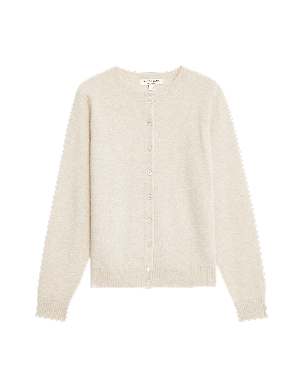 Pure Cashmere Crew Neck Relaxed Cardigan