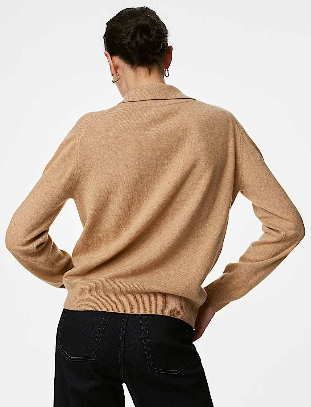 Pure Cashmere Collared Relaxed Jumper