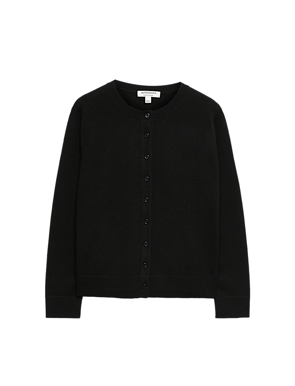 Pure Cashmere Crew Neck Button Front Cardigan