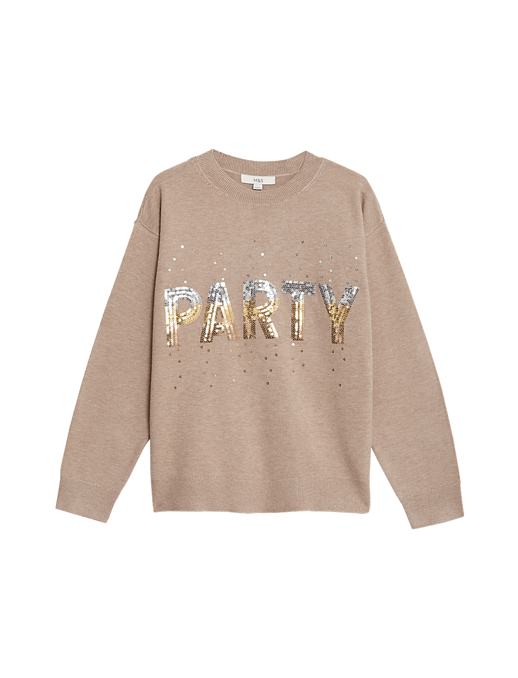 Soft Touch Sequin 'Party' Christmas Jumper