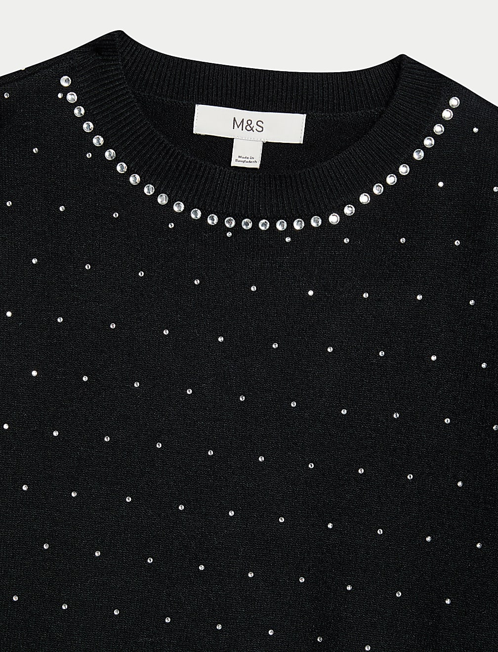 Soft Touch Embellished Crew Neck Jumper