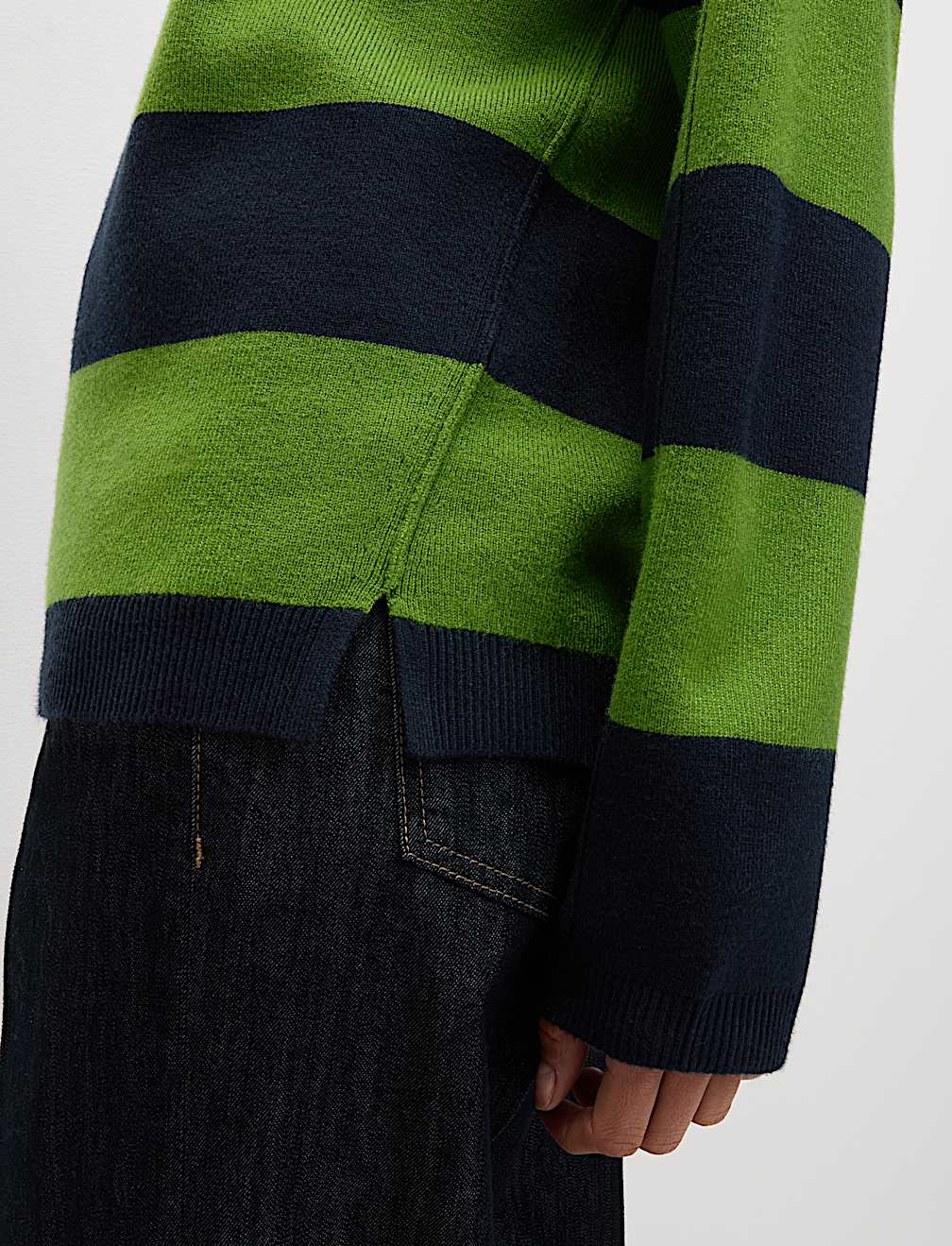 Soft Touch Striped Crew Neck Jumper