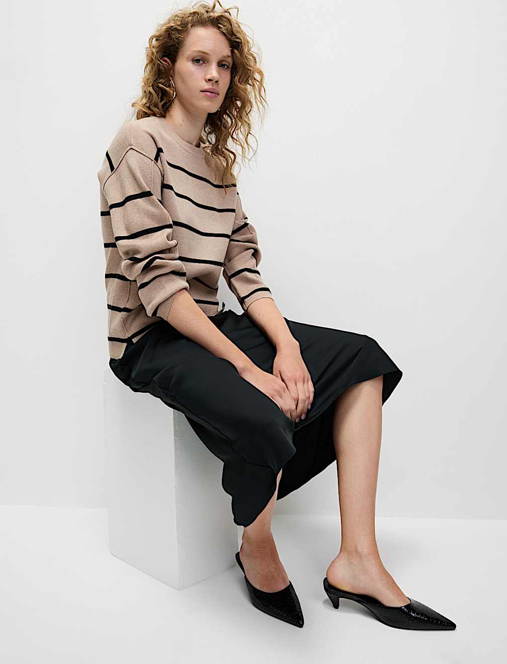 Soft Touch Striped Crew Neck Jumper