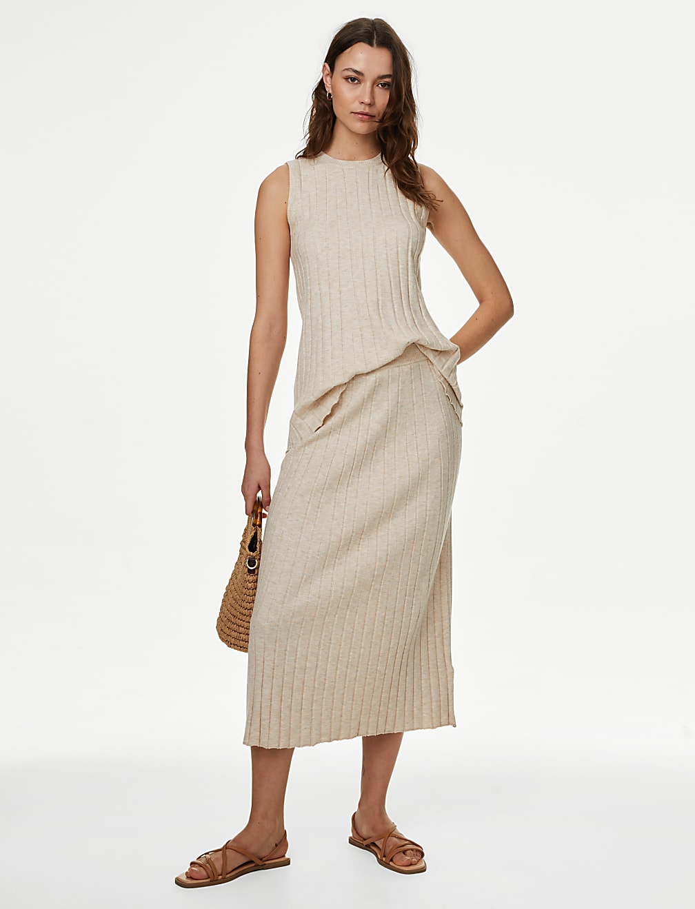 Textured Crew Neck Knitted Top