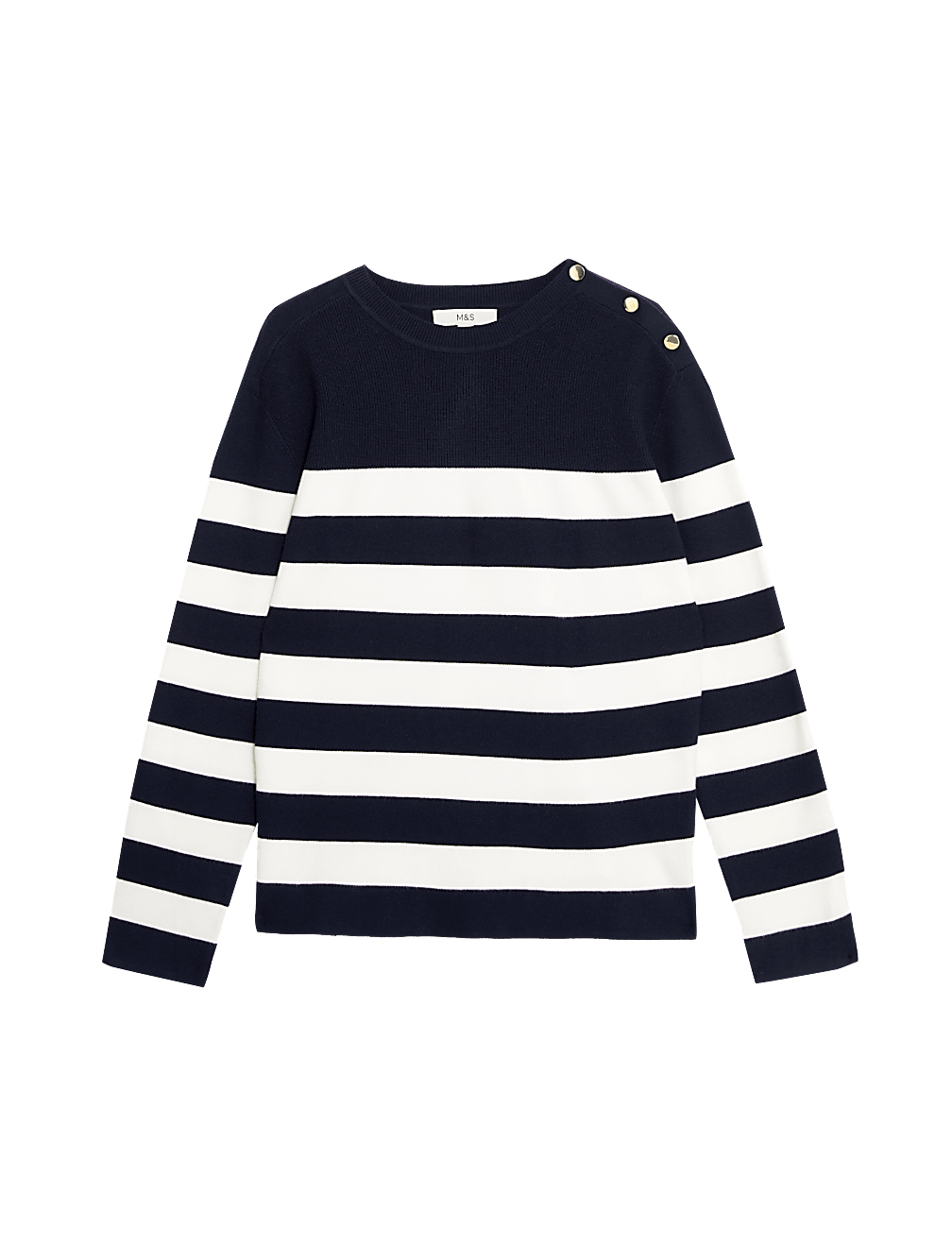 Soft Touch Striped Button Detail Jumper