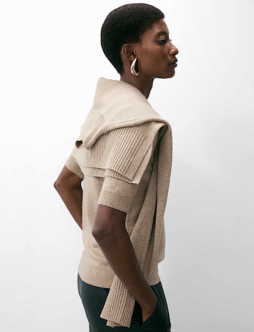 Merino Wool Rich Knitted Top with Cashmere