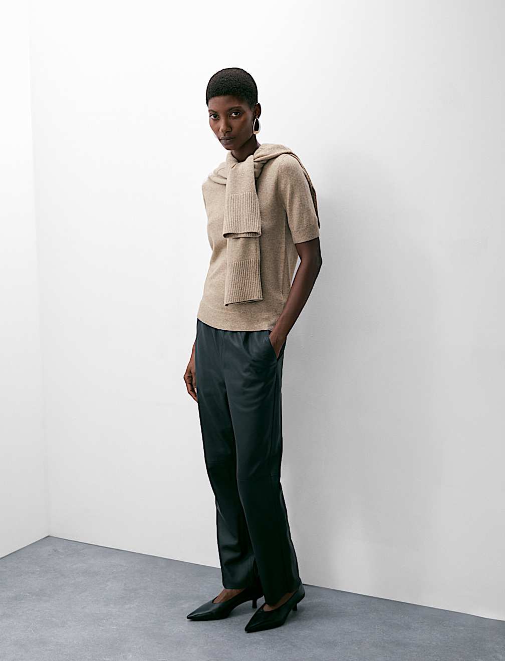 Merino Wool Rich Knitted Top with Cashmere