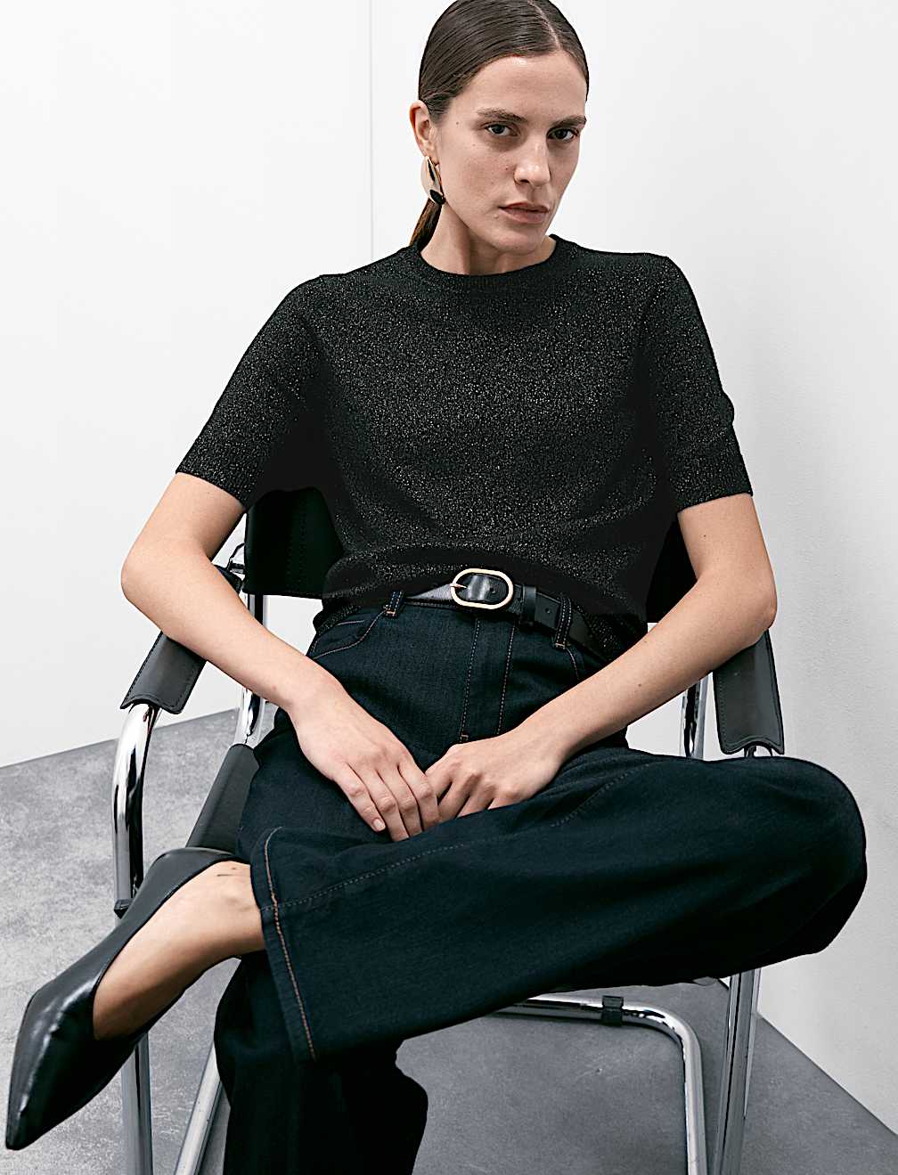 Merino Wool Rich Knitted Top with Cashmere