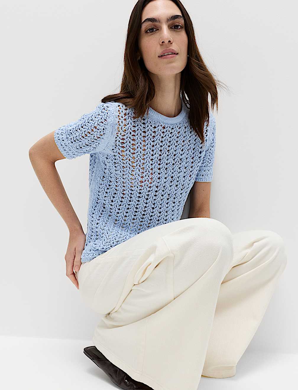 Cotton Rich Textured Knitted Top