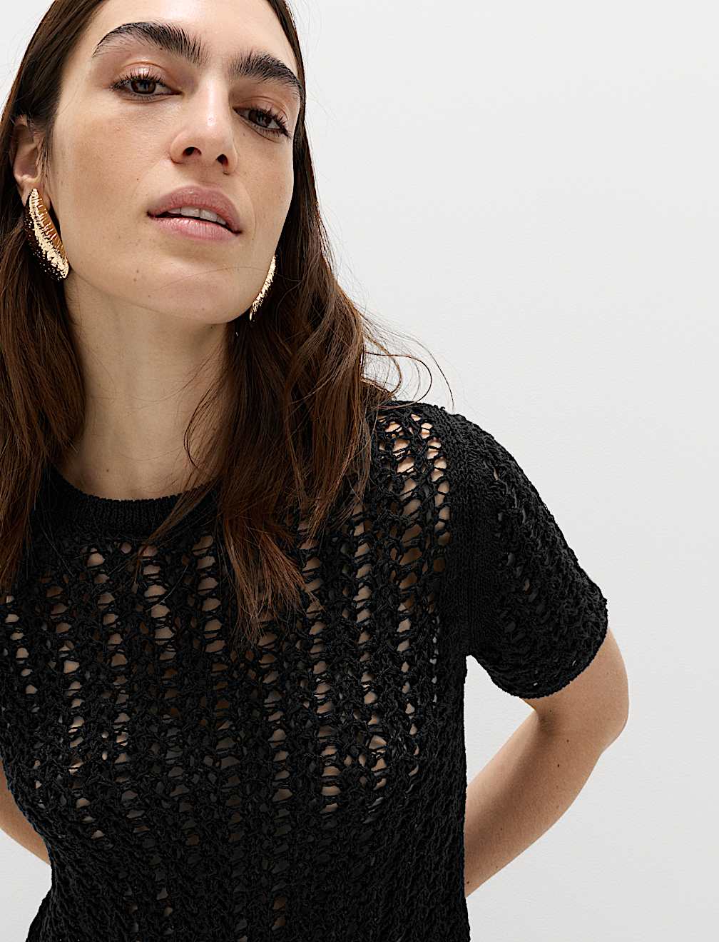 Cotton Rich Textured Knitted Top