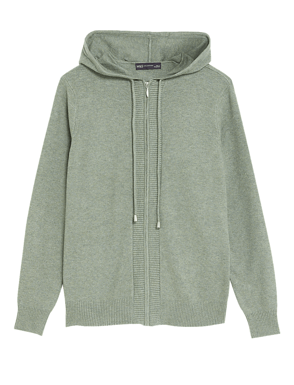 Soft Touch Textured Zip Up Relaxed Hoodie