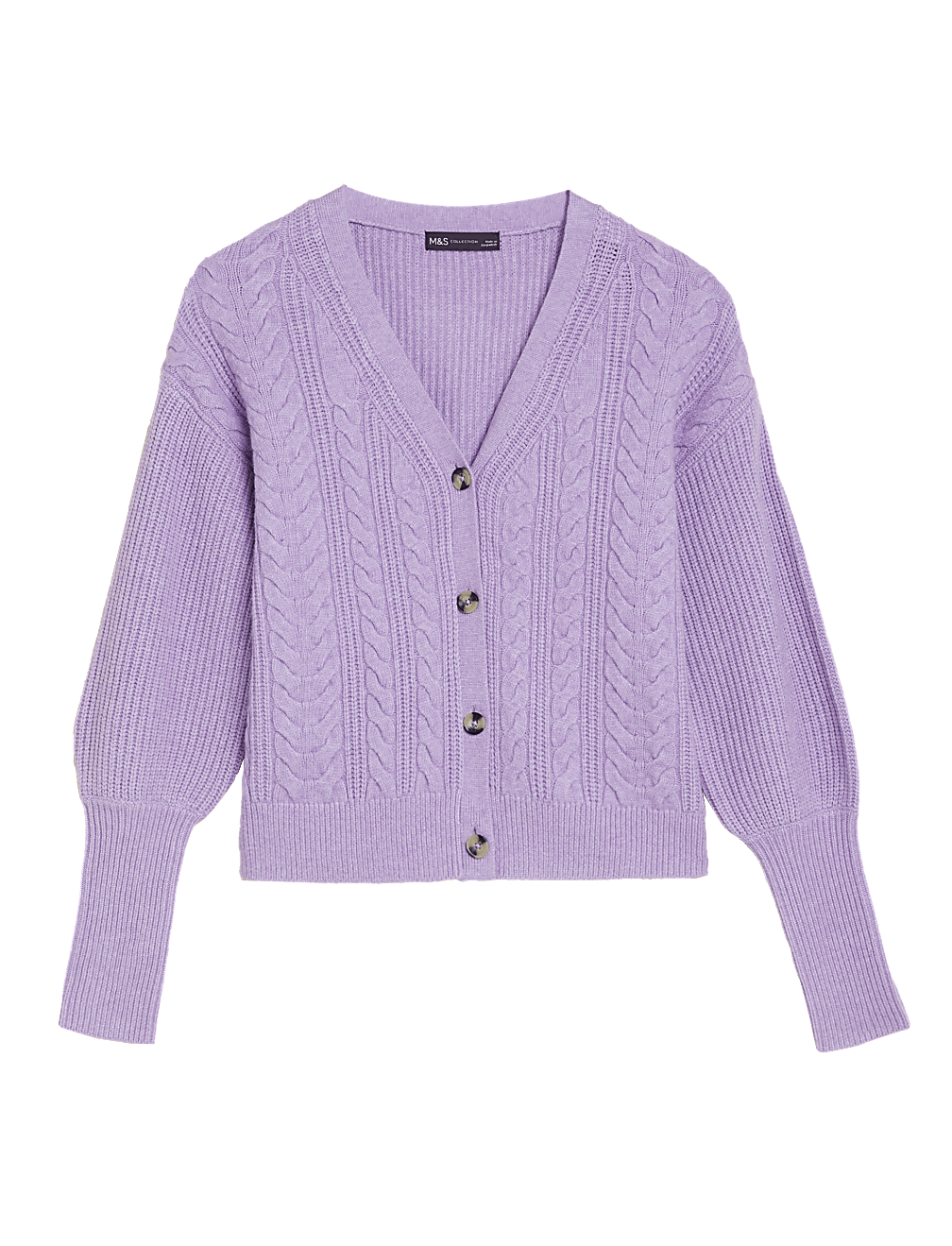 Soft Touch Cable Knit V-Neck Cardigan