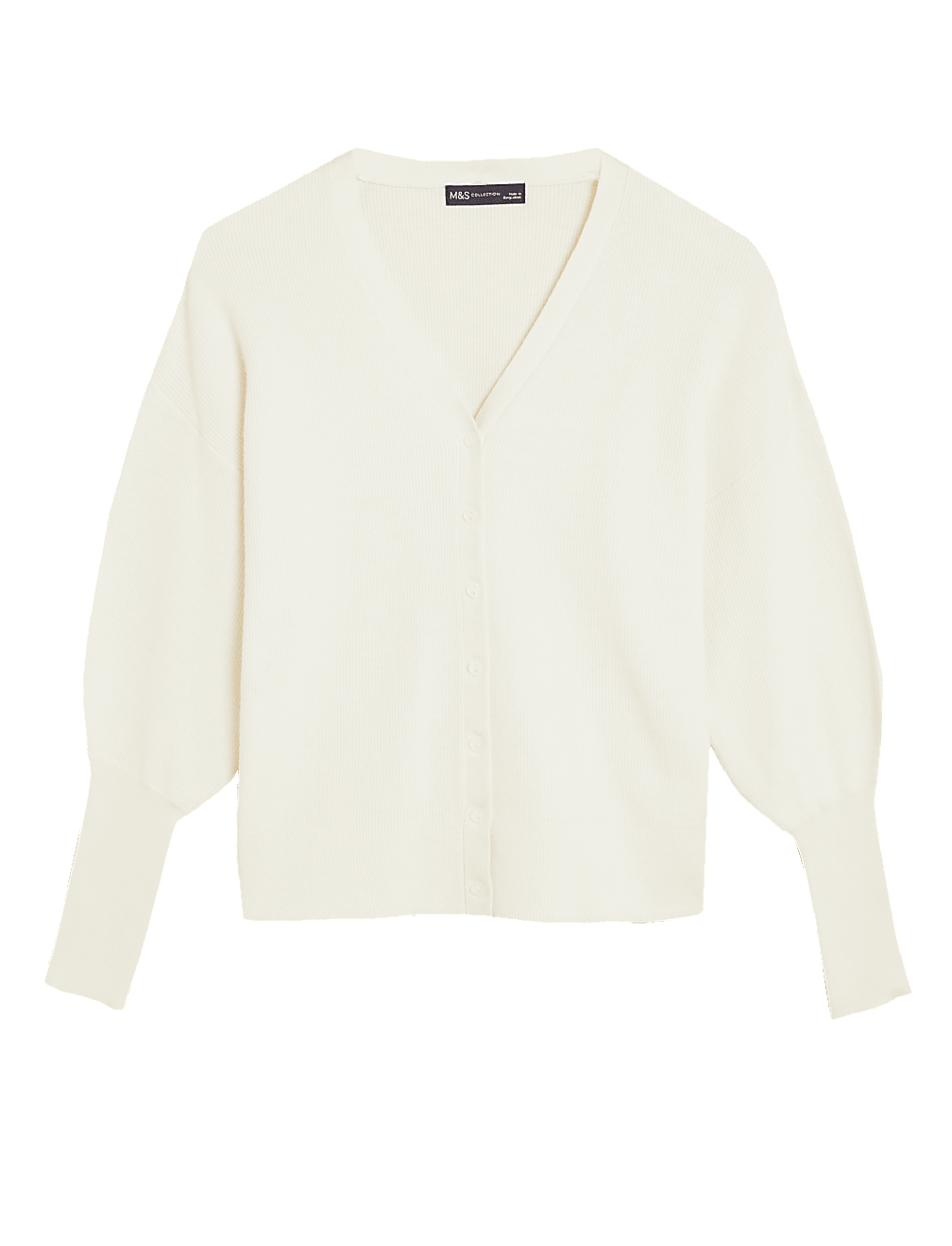 Soft Touch Ribbed V-Neck Relaxed Cardigan