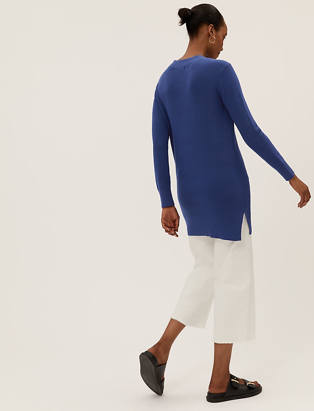 Soft Touch Textured V-Neck Relaxed Jumper