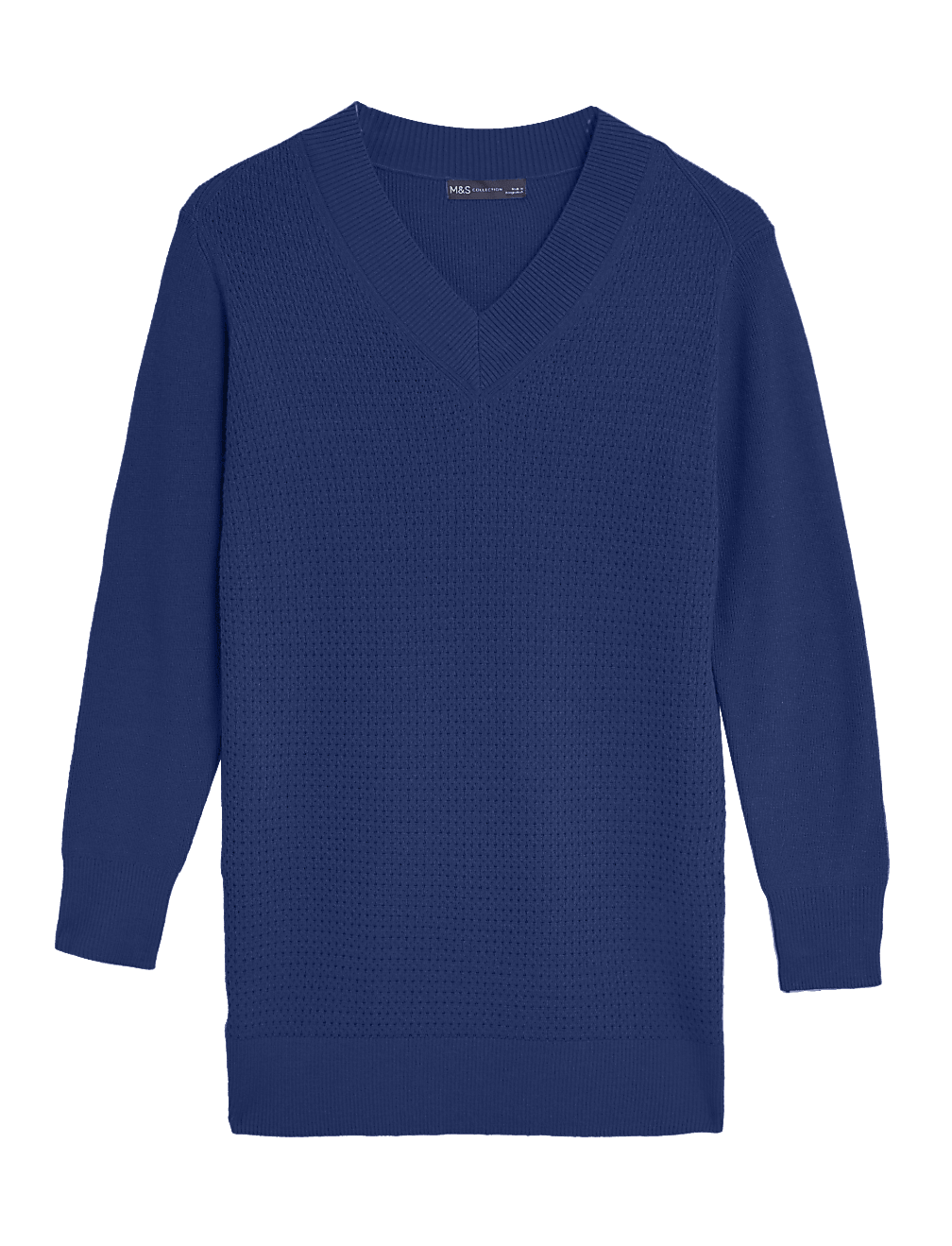 Soft Touch Textured V-Neck Relaxed Jumper