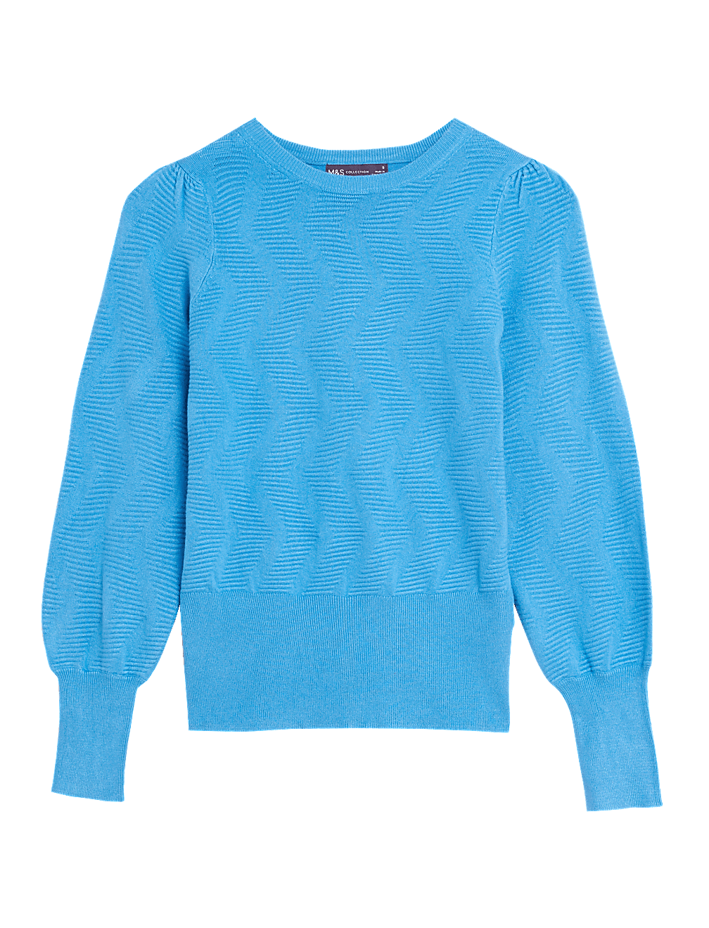 Textured Crew Neck Blouson Sleeve Jumper
