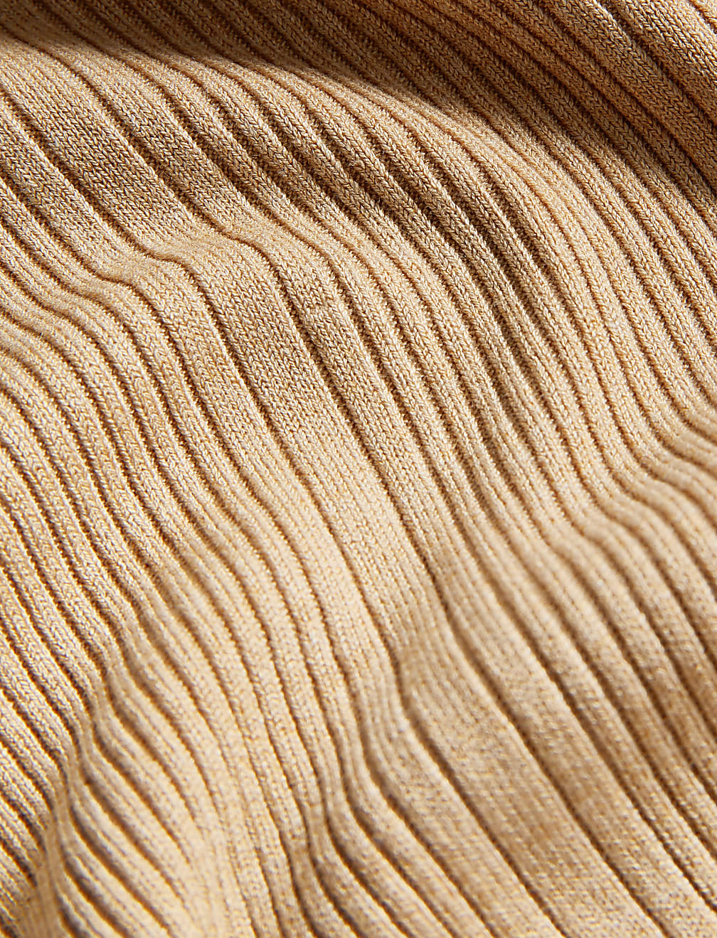 Ribbed Crew Neck Fitted Knitted Top