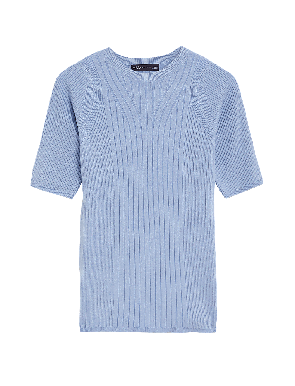 Ribbed Crew Neck Knitted Top
