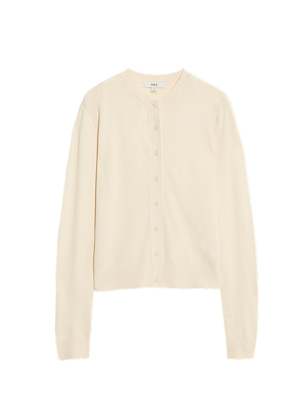 Crew Neck Button Front Cardigan
