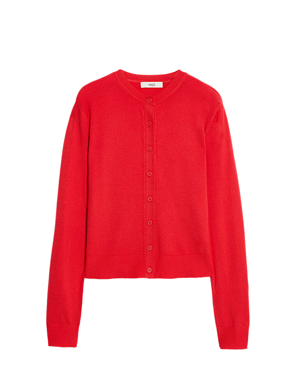 Crew Neck Button Front Cardigan