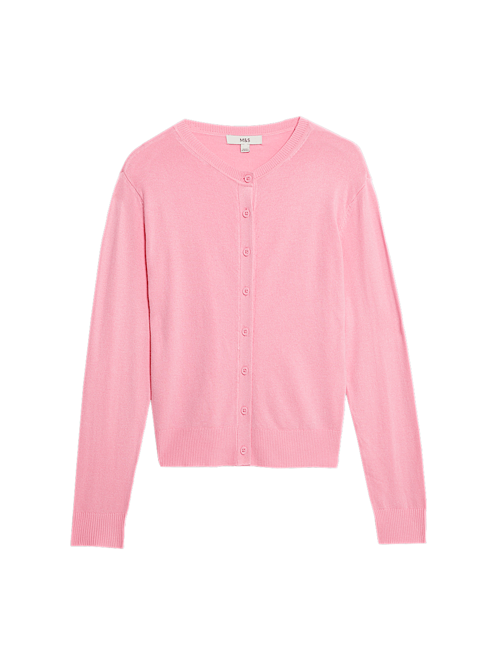 Crew Neck Button Front Cardigan