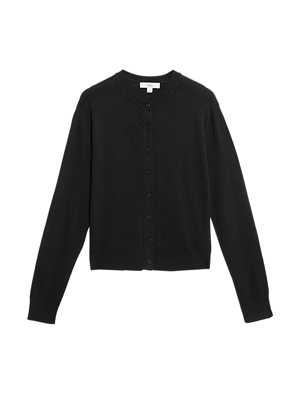 Crew Neck Button Front Cardigan