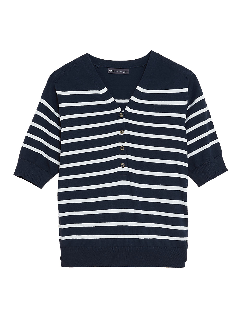 Cotton Rich Striped Knitted Top