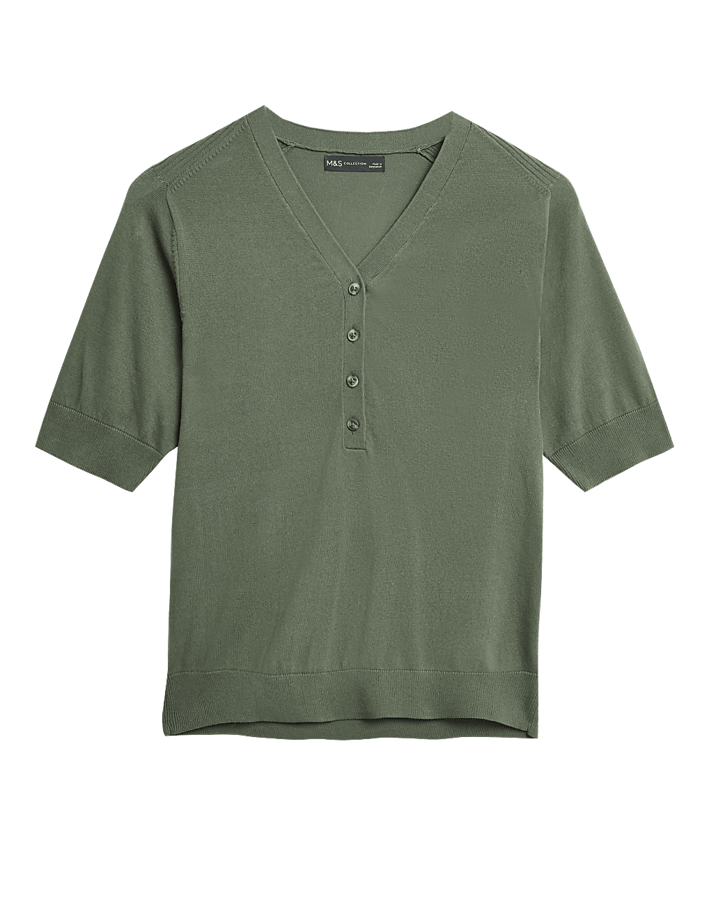 Cotton Rich Short Sleeve Knitted Top