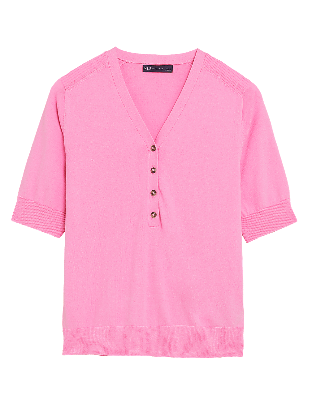 Cotton Rich Short Sleeve Knitted Top