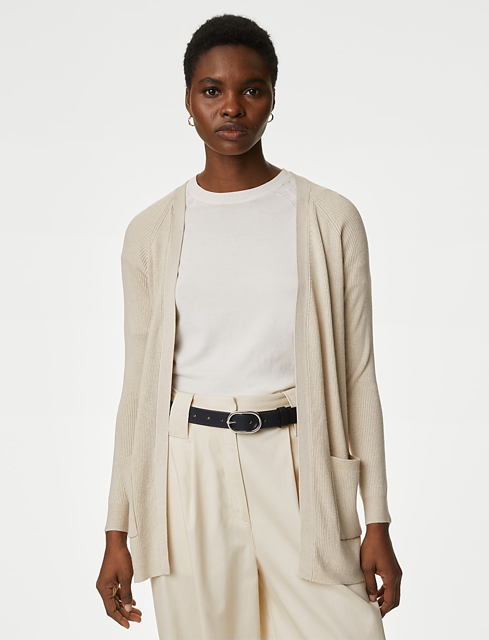 Ribbed Edge to Edge Longline Cardigan