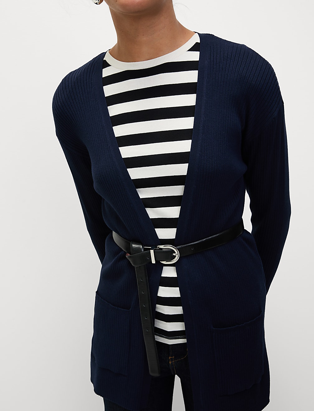 Ribbed Edge to Edge Longline Cardigan