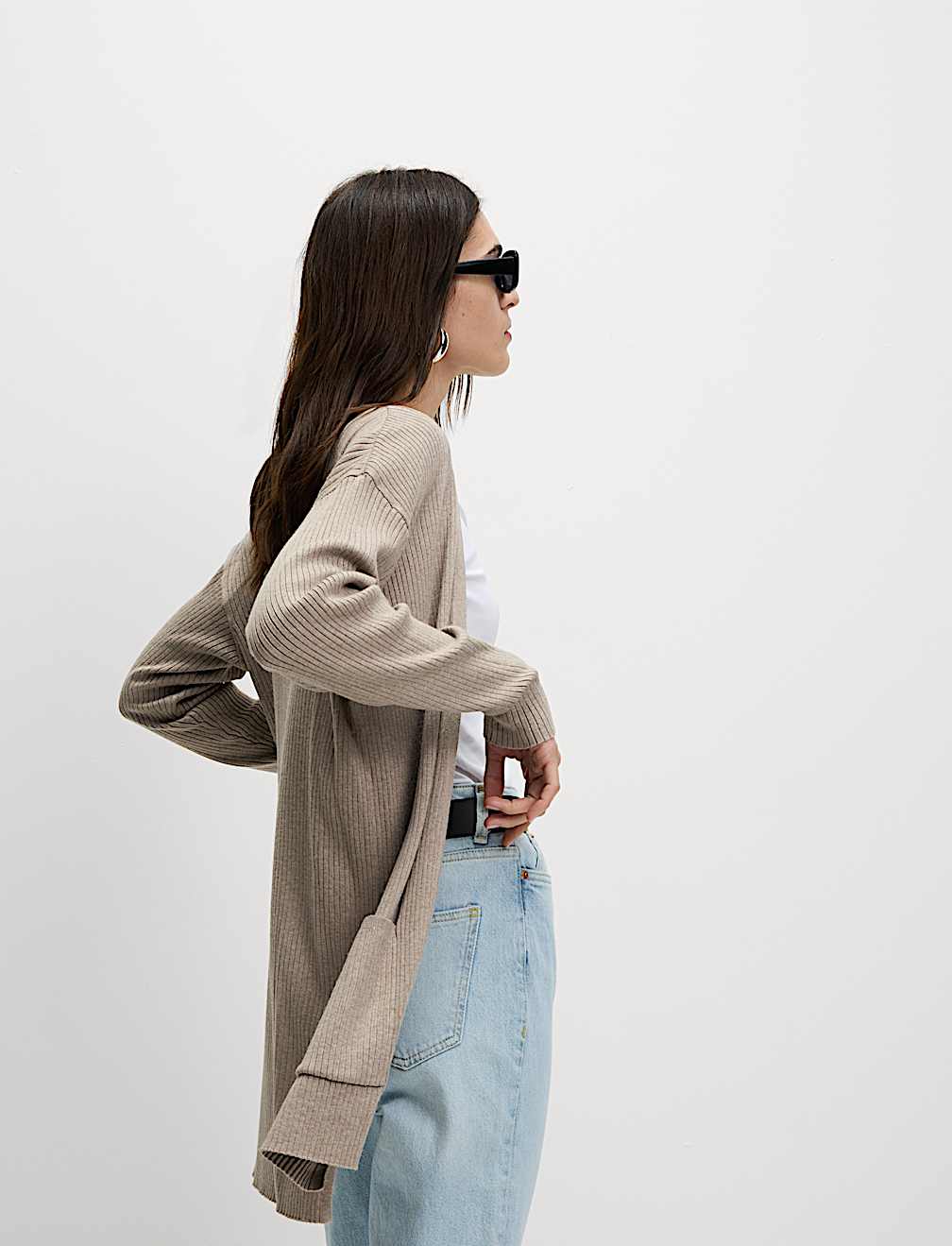 Ribbed Edge to Edge Longline Cardigan