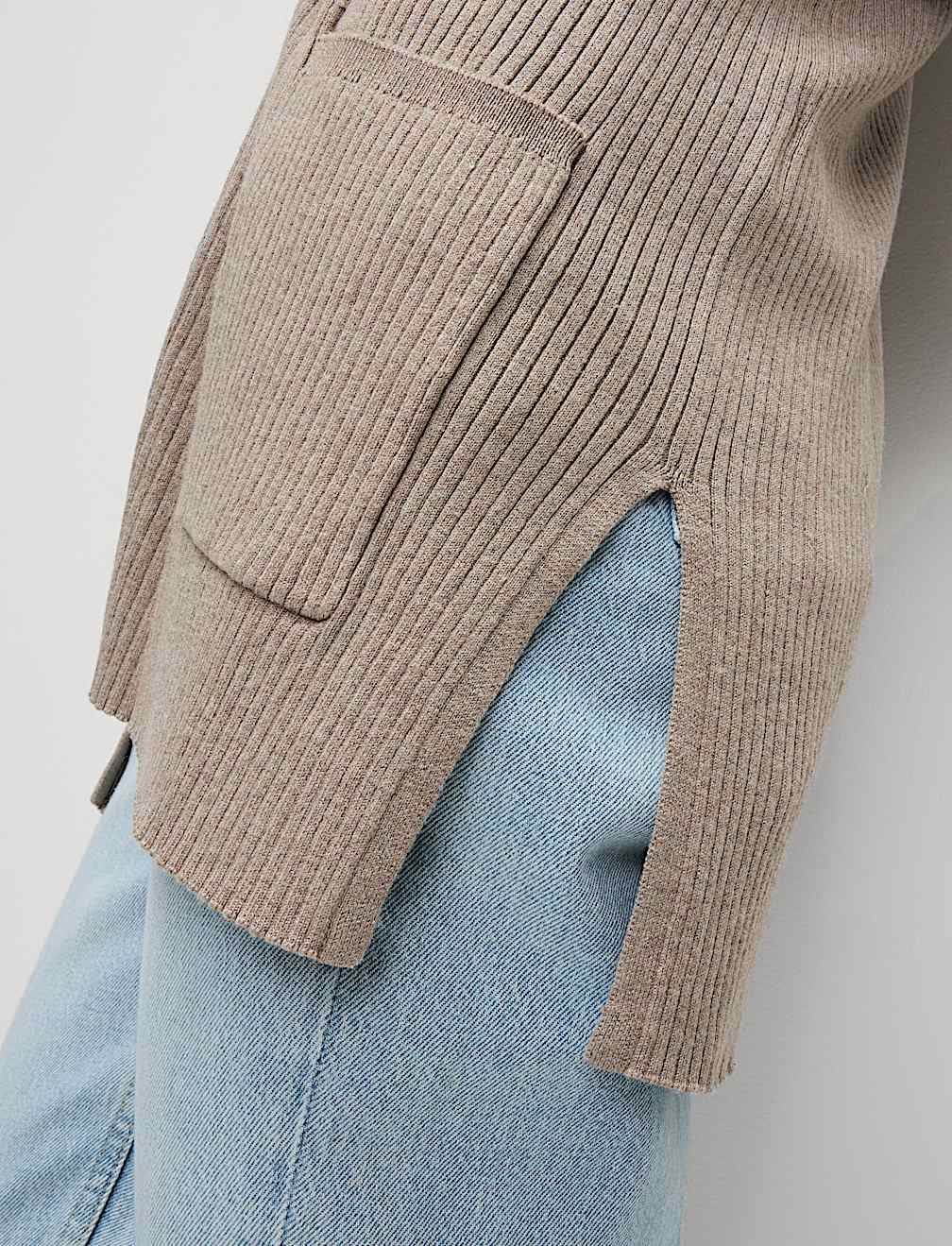 Ribbed Edge to Edge Longline Cardigan