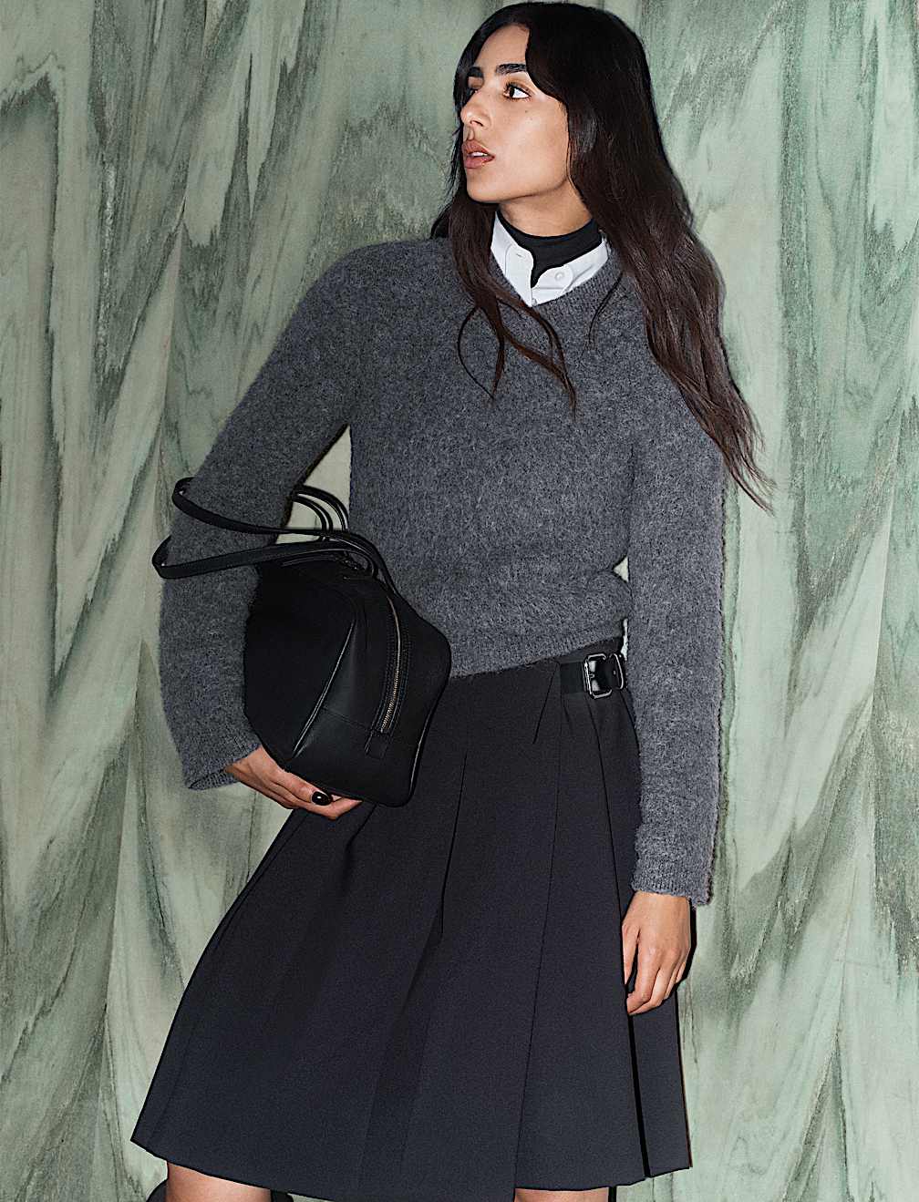 Wool Blend V-Neck Jumper with Mohair