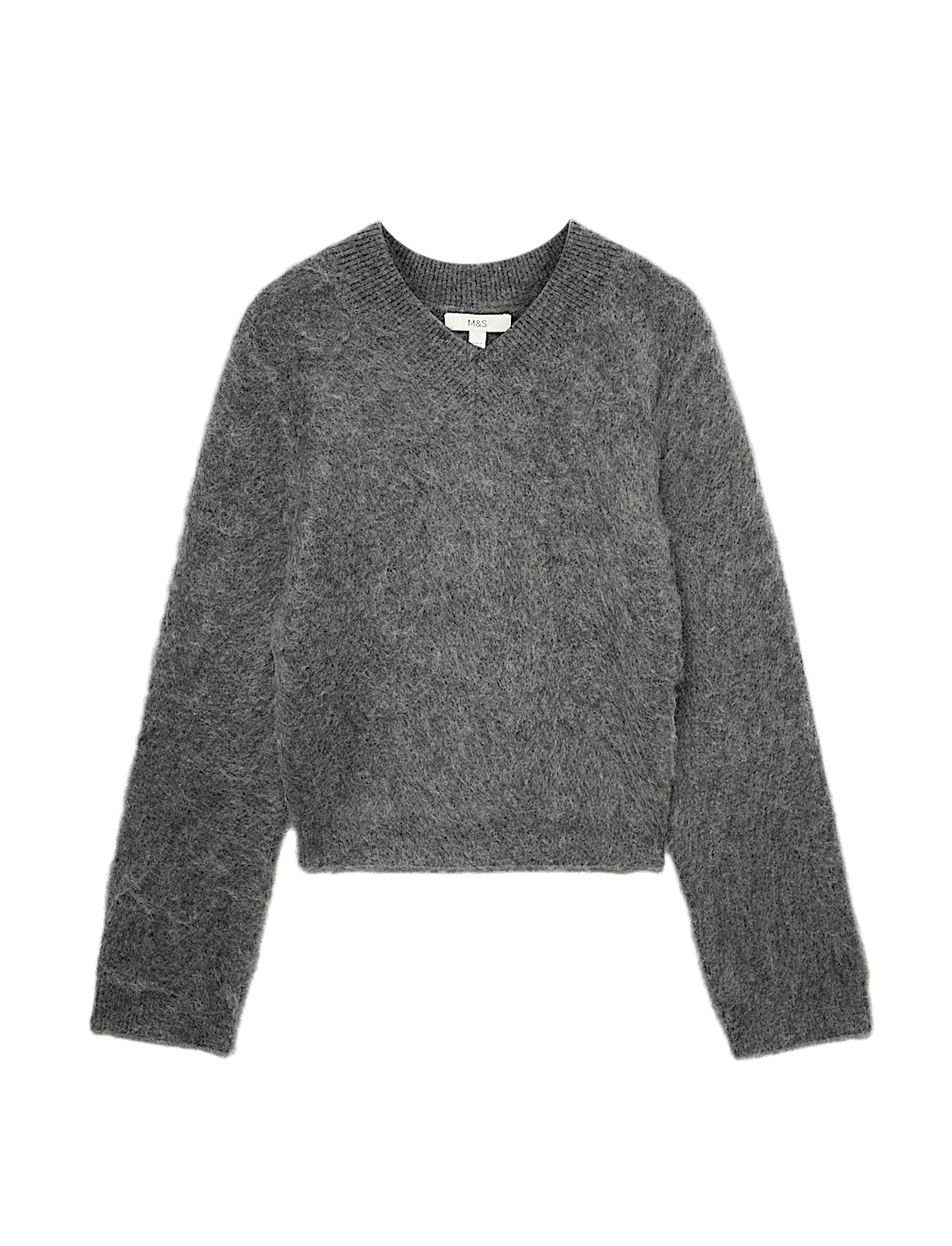Wool Blend V-Neck Jumper with Mohair