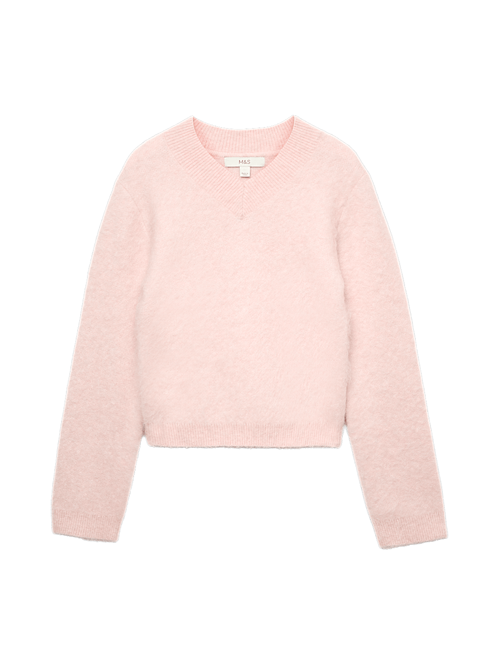 Wool Blend V-Neck Jumper with Mohair