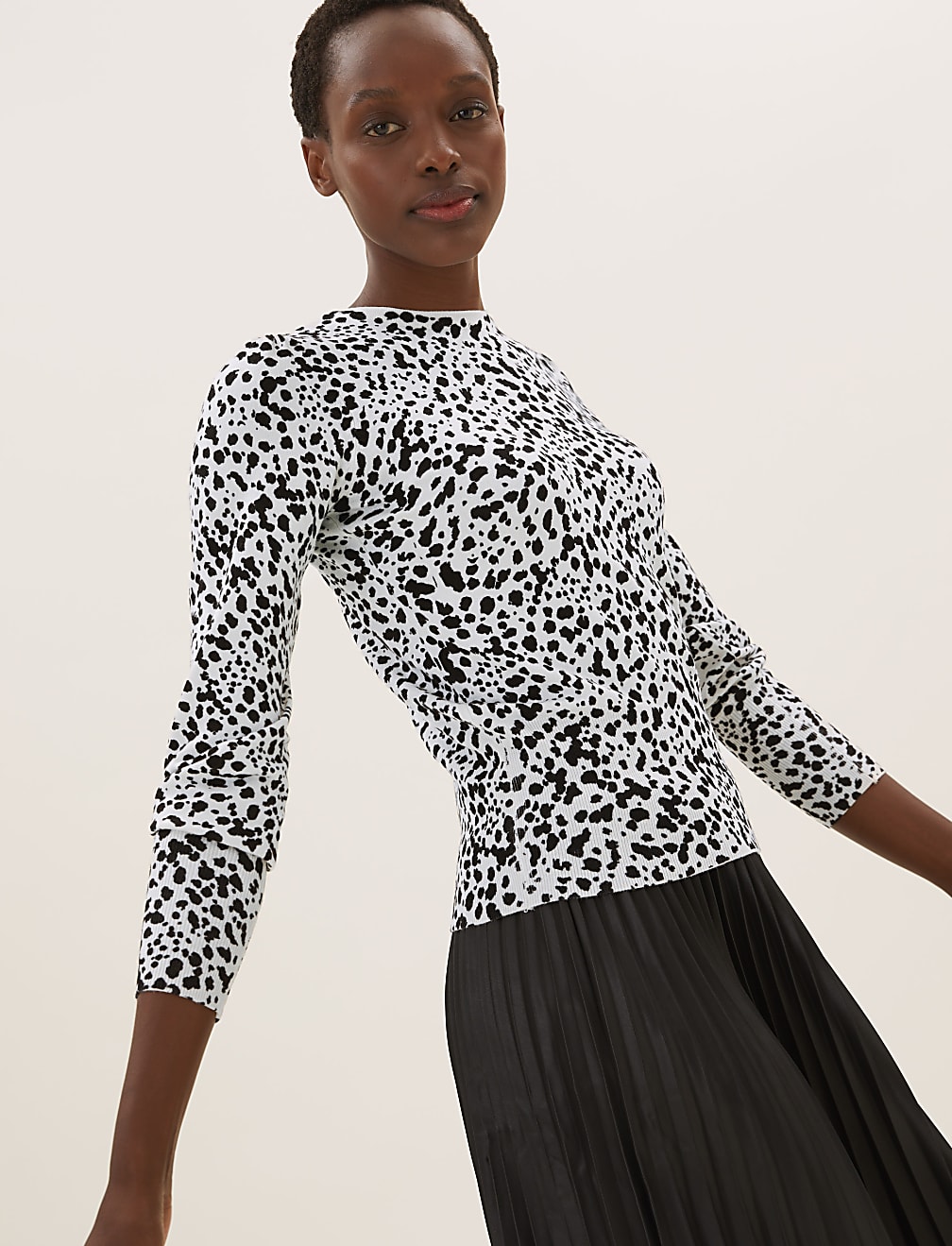 Animal Print Blouson Sleeve Jumper