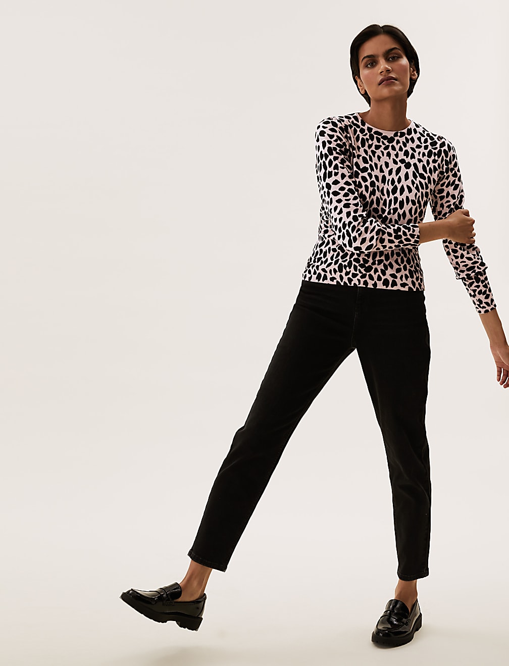 Animal Print Crew Neck Jumper