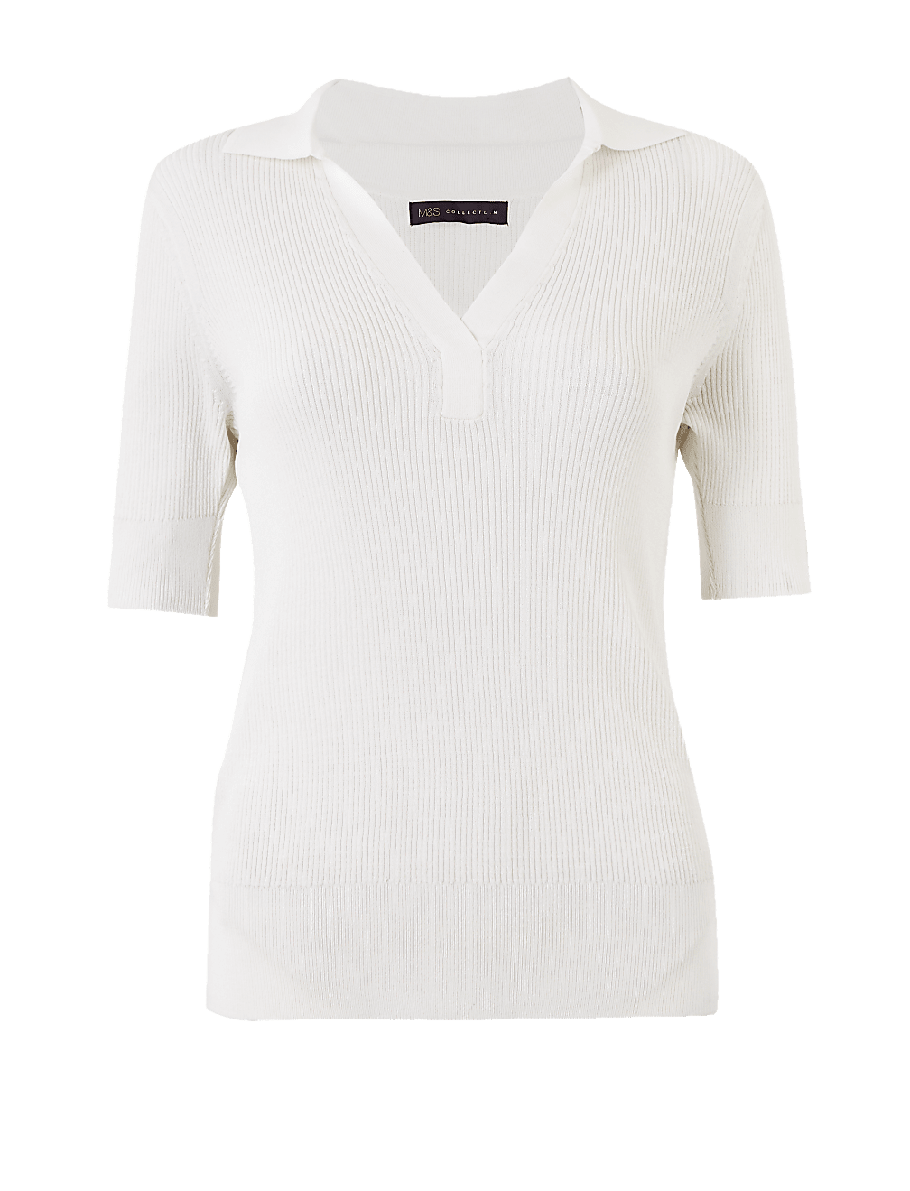 Ribbed Short Sleeve Knitted Top