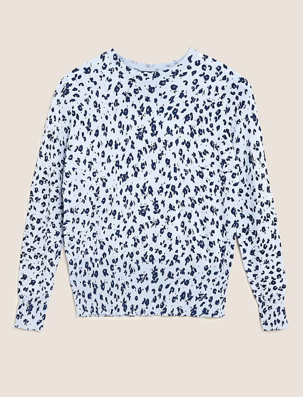 Floral Crew Neck Fitted Jumper