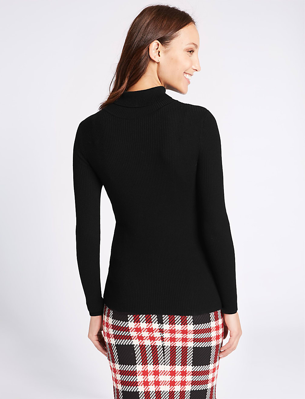 Ribbed Roll Neck Jumper