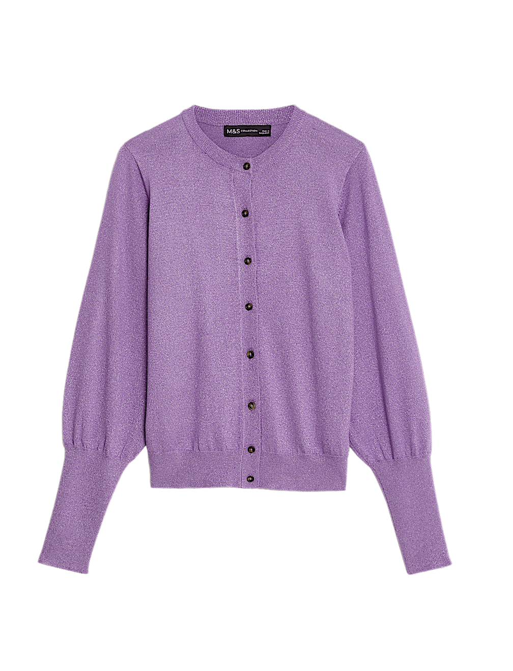 Sparkly Crew Neck Button Through Cardigan