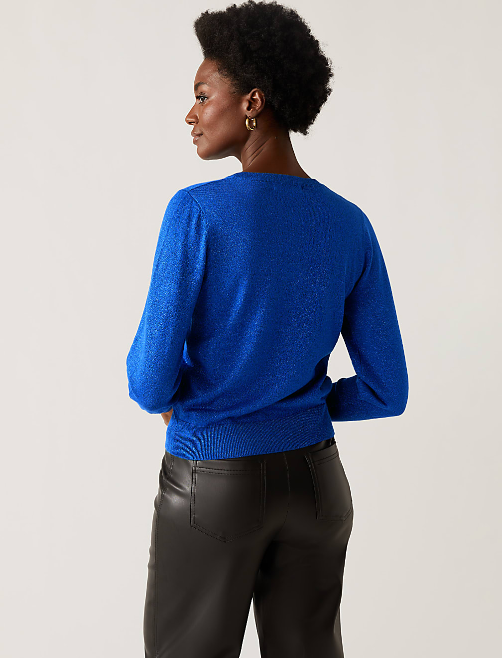 Sparkly Crew Neck Button Through Cardigan