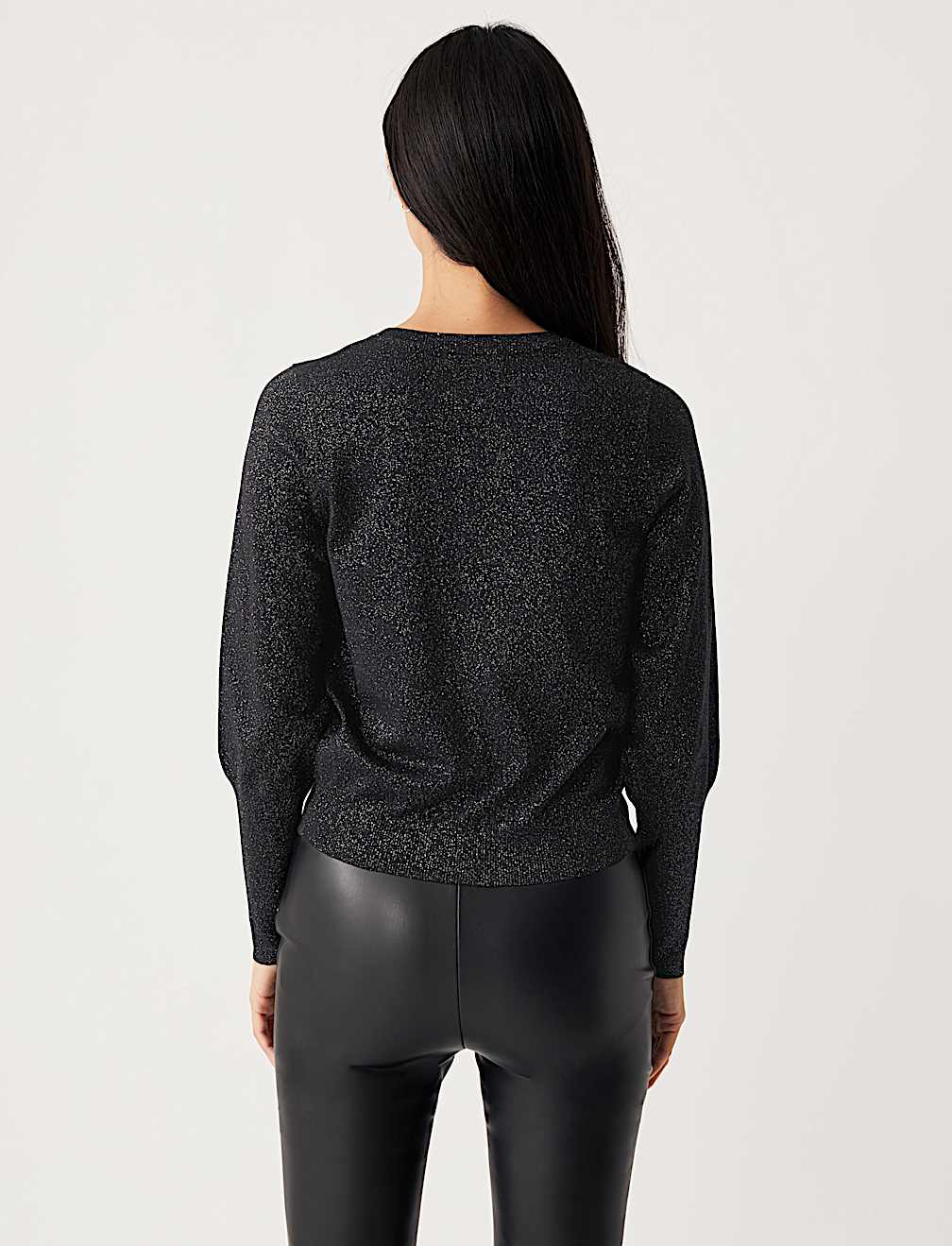 Sparkly Crew Neck Button Through Cardigan