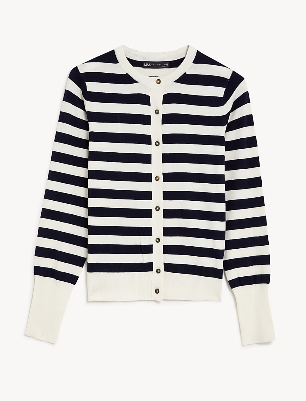 Buy Striped Crew Neck Cardigan at Marks & Spencer