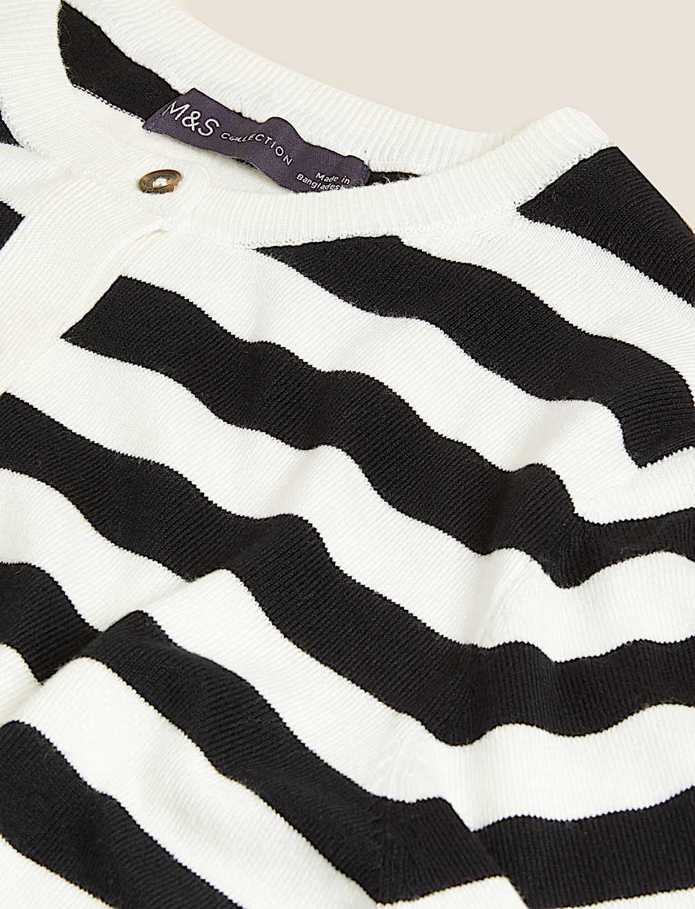 Striped Crew Neck Cardigan