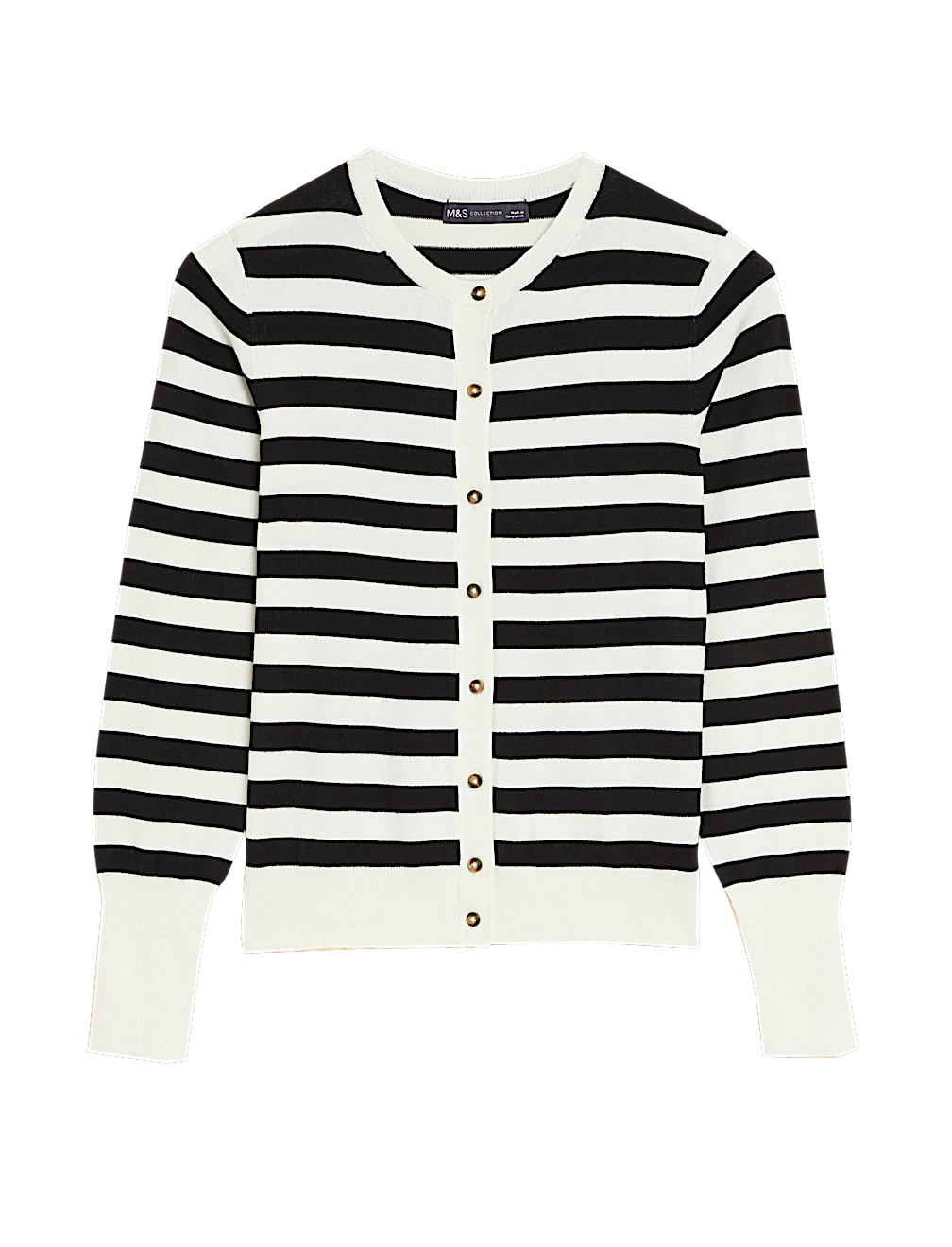 Striped Crew Neck Cardigan