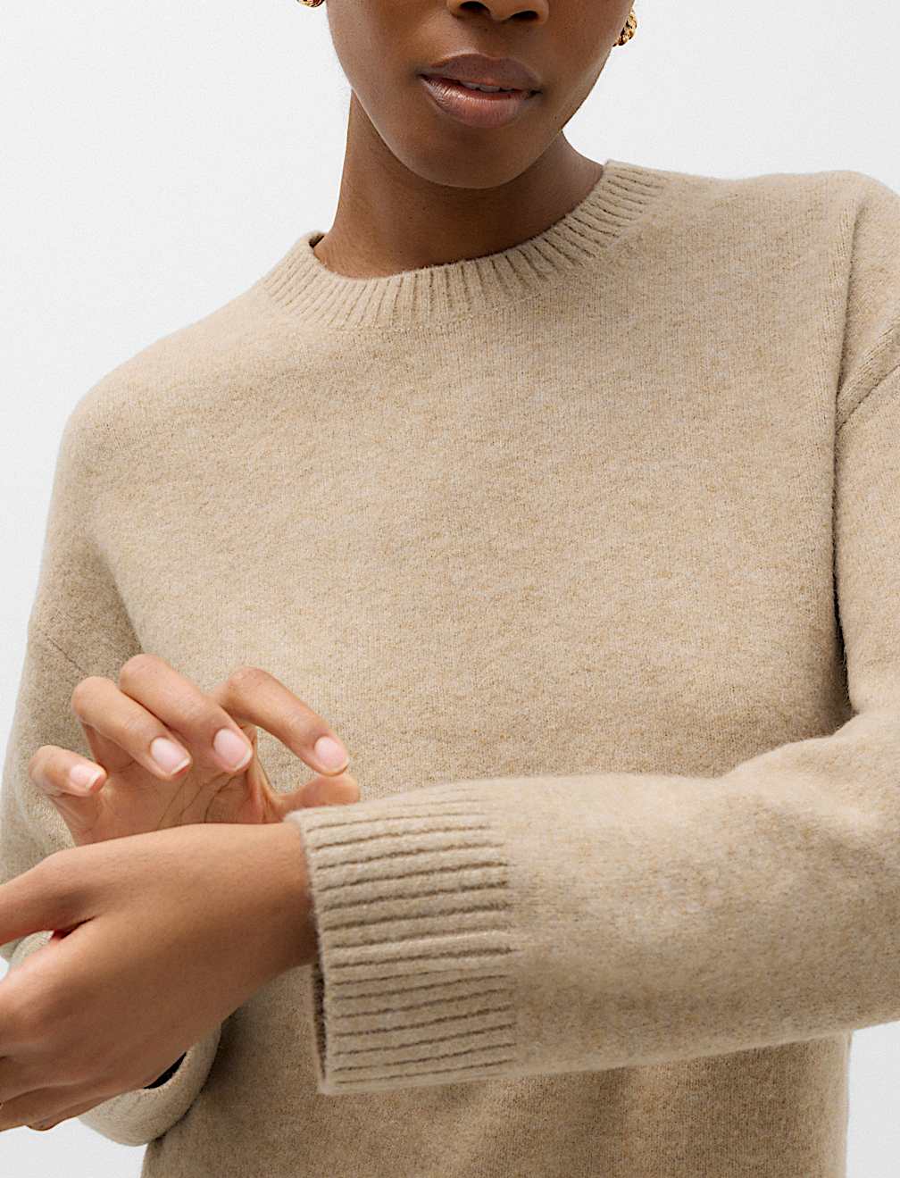 Crew Neck Relaxed Jumper with Wool